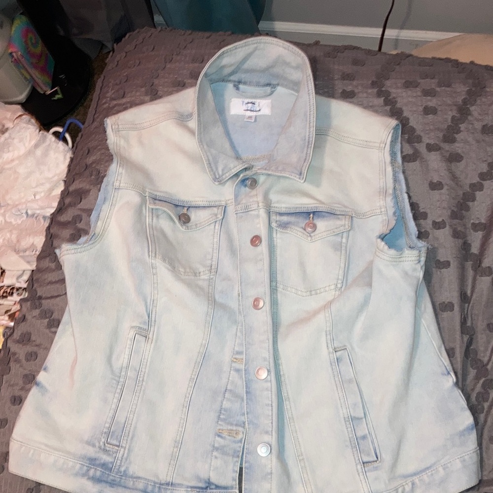 Blue jean vest.
